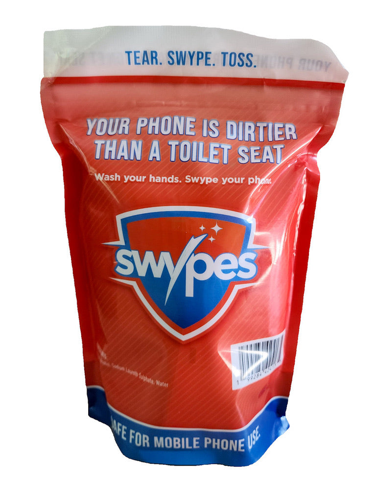 Swypes packaging with branding and text on a white background